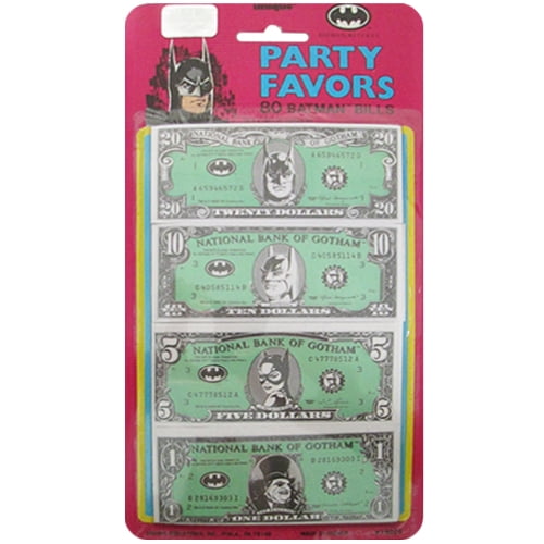 NEW! Lot of 6 Batman Forever Party Favors 80 Batman Bills Money 240 Total Bills